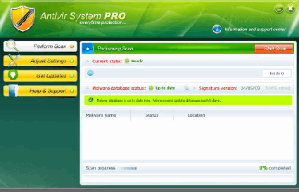 screenshot Antivir System PRO