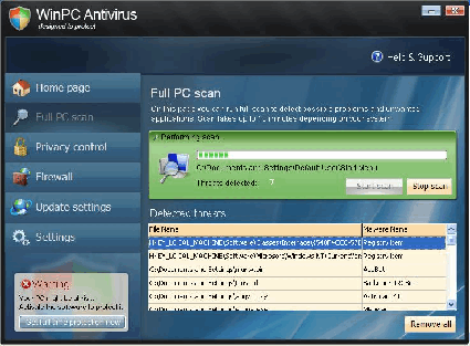 screenshot WinPC Antivirus