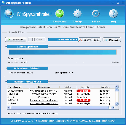 screenshot WinSpywareProtect