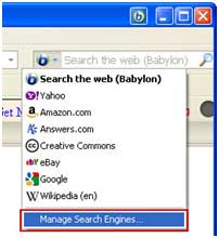 Babylon Toolbar als standaard zoekmachine in de browser