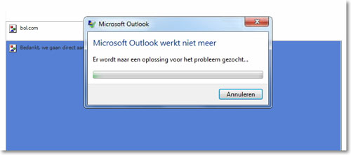 Foutmelding: Microsoft Outlook werkt niet meer