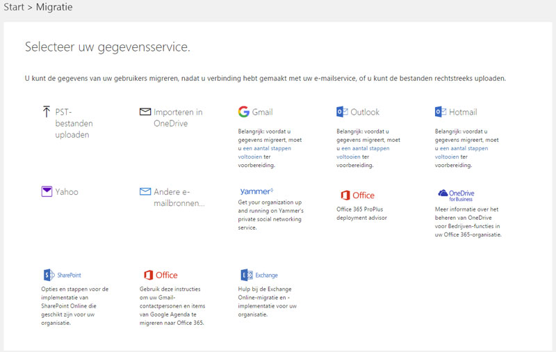 office 365 migratie gegevens