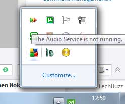Een of meer audioservices worden niet uitgevoerd